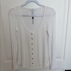 Brandy Melville Cream Button-Down Shirt
